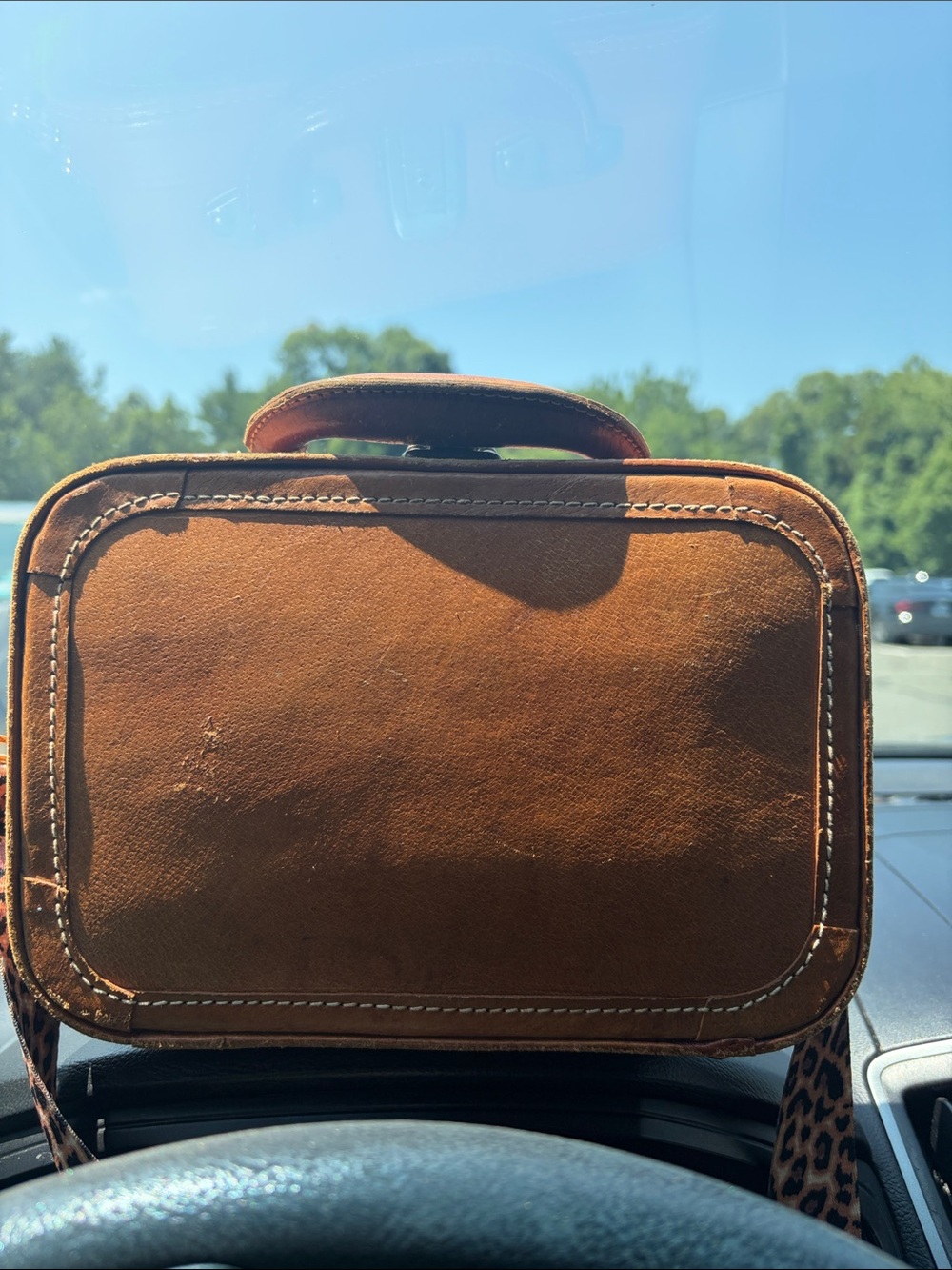 Vintage brown box purse 1970